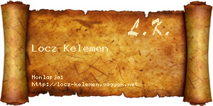 Locz Kelemen névjegykártya